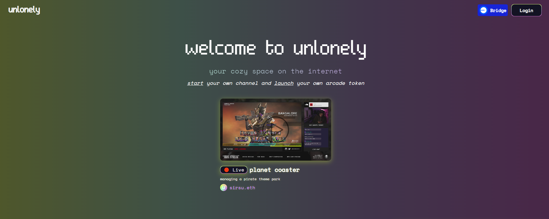 Unlonely - Potential Web3 live Stream platform