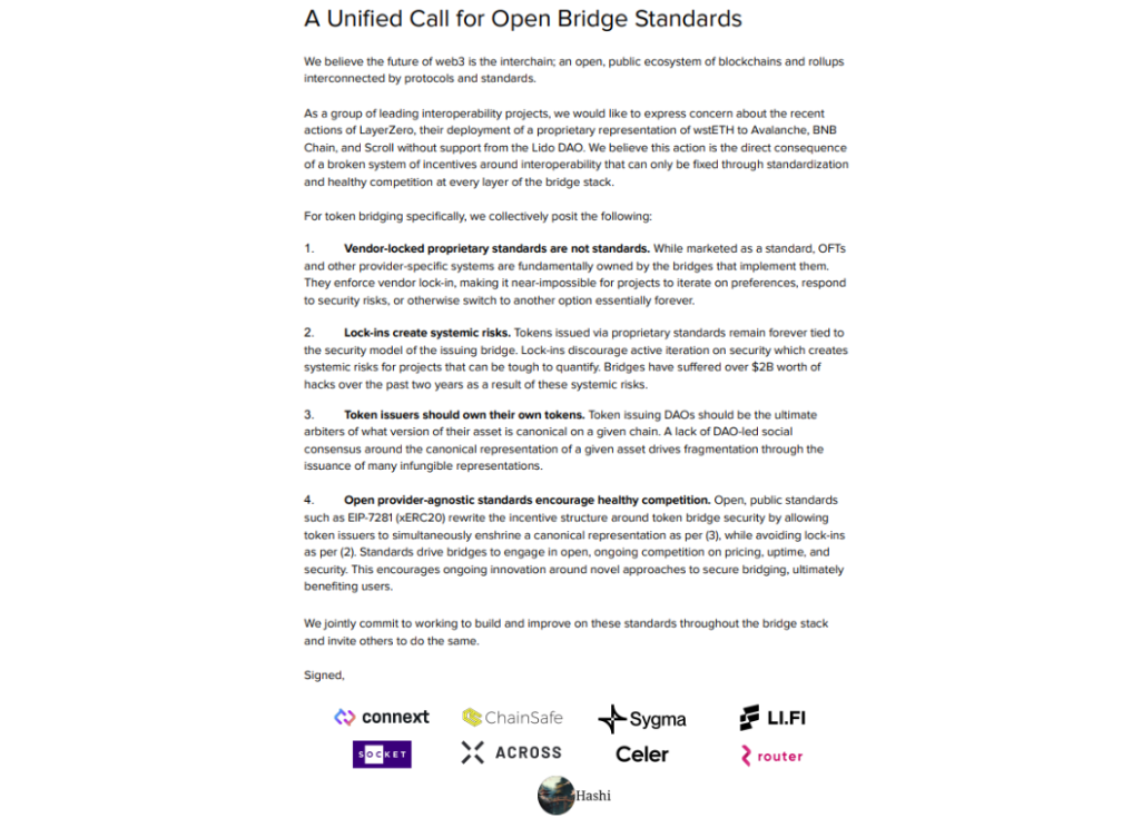 Connext's cooperation contract with other Bridges