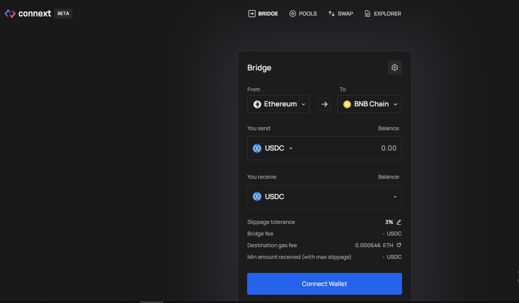 Interface of Connext Network