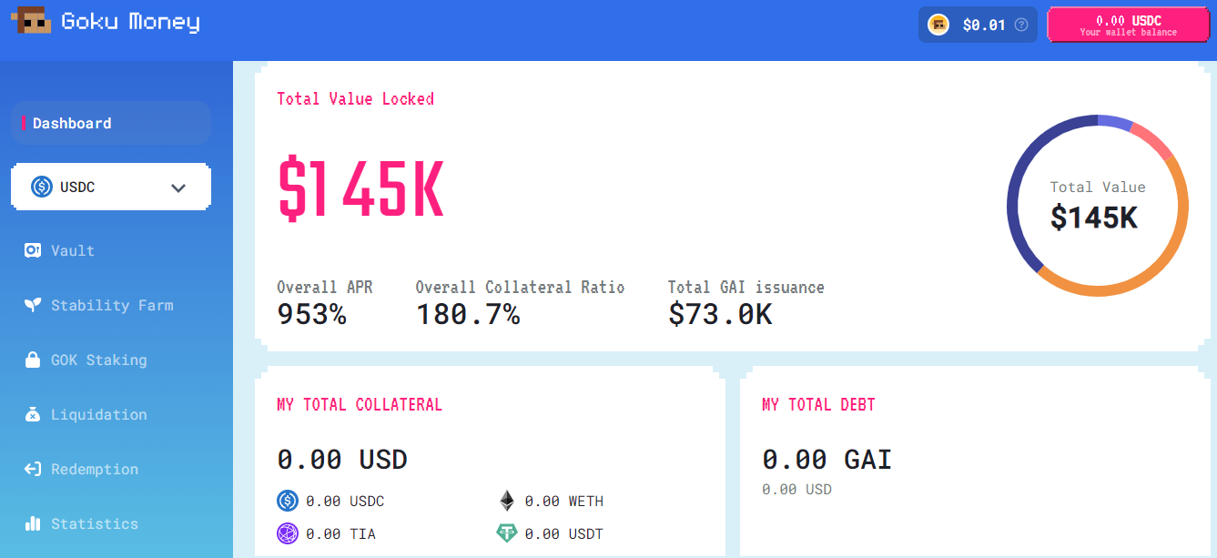 Interface of Goku Money