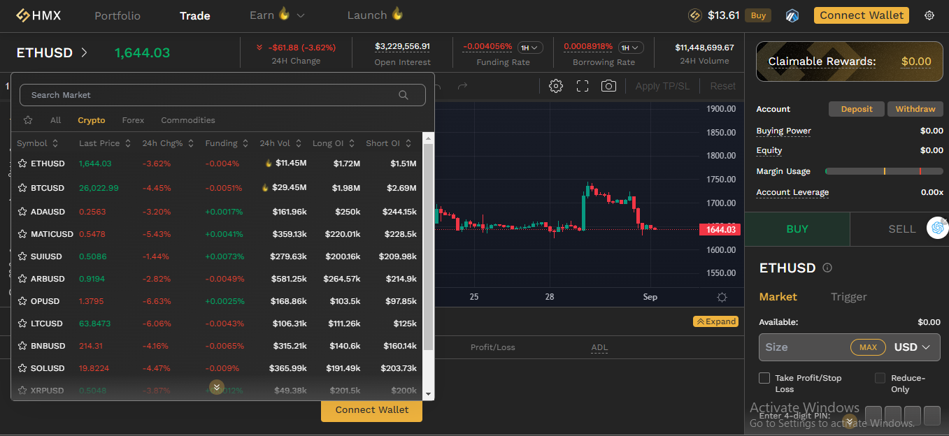 Interface of HMX